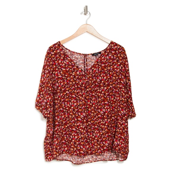 Madewell Rhyme Floral Top in Spring Floral Rusted Large - Picture 1 of 10
